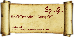 Szánthó Gergő névjegykártya